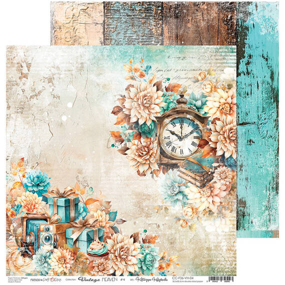 CRAFT OCLOCK 24 Blatt 20x20cm doppelseitig Scrapbooking Papier, Vintage Heaven mix