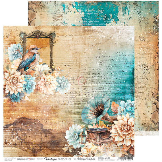 CRAFT OCLOCK 24 Blatt 20x20cm doppelseitig Scrapbooking Papier, Vintage Heaven mix