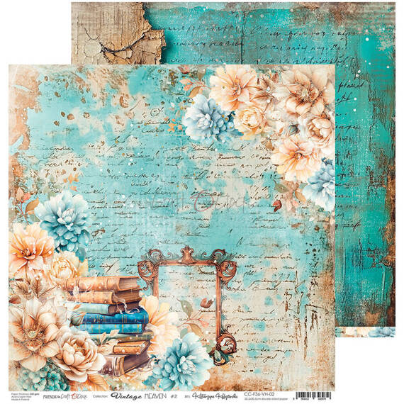 CRAFT OCLOCK 24 Blatt 20x20cm doppelseitig Scrapbooking Papier, Vintage Heaven mix