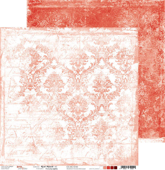 CRAFT OCLOCK 30x30cm doppelseitig Scrapbooking Papier 250g, Red Mood 02