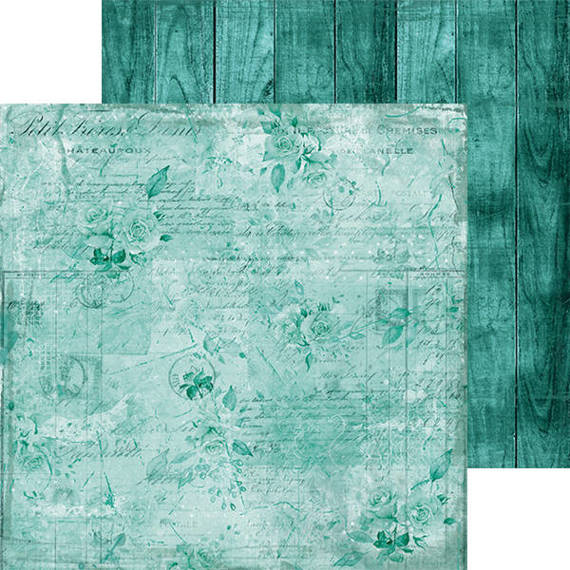 CRAFT OCLOCK Set 24 Blatt 15x15cm doppelseitig Scrapbooking Papier 250g, Turquoise Mood