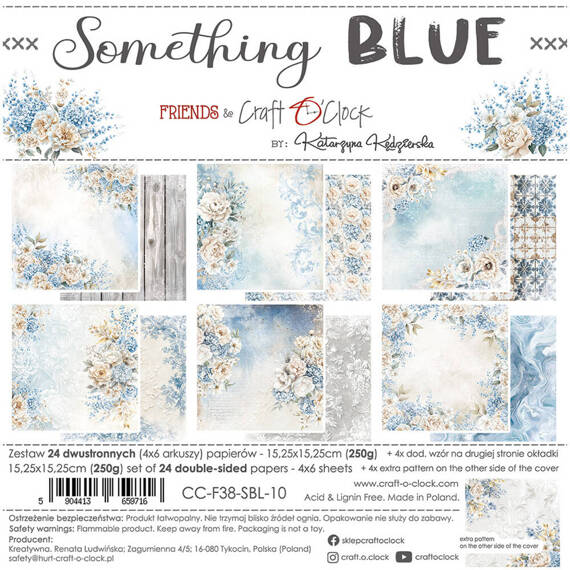 CRAFT OCLOCK Set 24 Blatt 15x15cm doppelseitig Scrapbooking Papier, Nighttime Chill