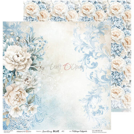 CRAFT OCLOCK Set 24 Blatt 15x15cm doppelseitig Scrapbooking Papier, Something Blue