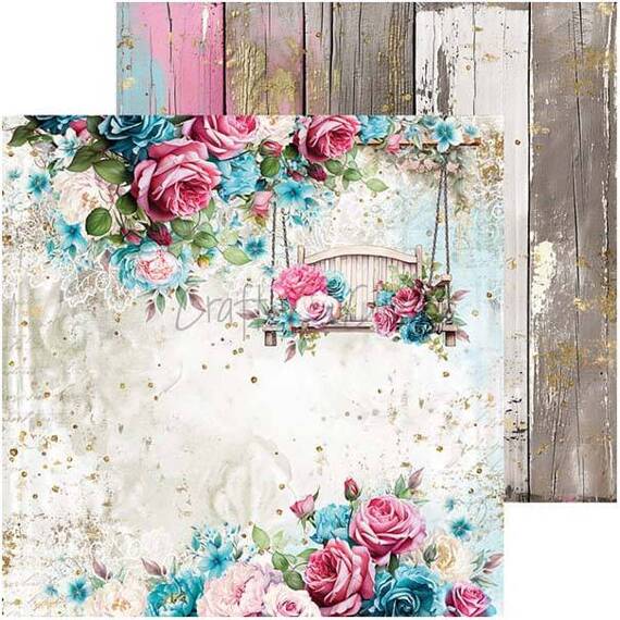 CRAFT OCLOCK Set 24 Blatt 15x15cm doppelseitig Scrapbooking Papier, Soulflowers