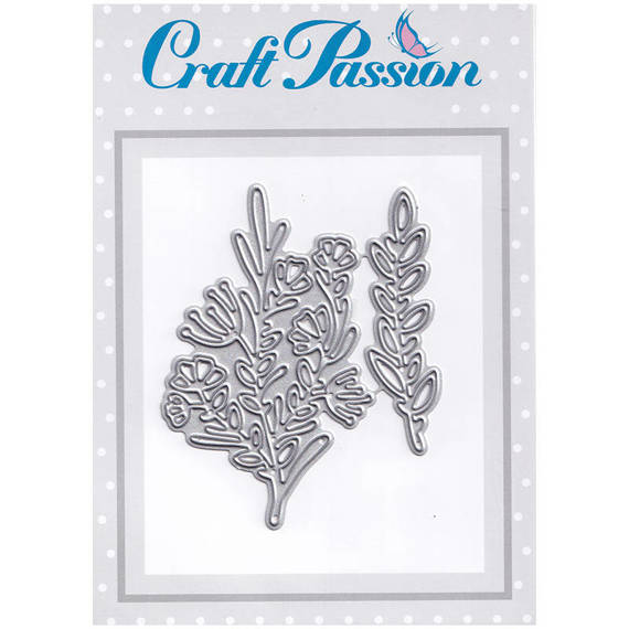 CRAFT PASSION Stanzform Präge Stanzschablone Cutting Die - Zweig mit Blumen #2