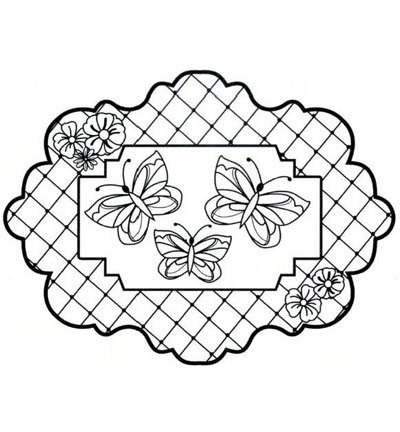 CREATIVE EXPRESSIONS Gummistempel Motivstempel - Butterfly Trellis Rahmen mit Schmetterlingen