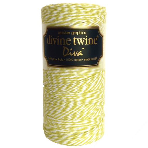 Celadon &amp; Weiße Schnur - Diva Divine Twine - 1 m