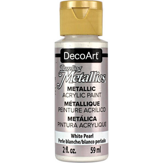 DECOART Dazzling Metallics Acrylic Paint, Acrylfarbe - White Pearl 59 ml 