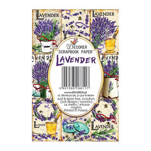 DECORER Scrapbooking-Bastelpapier-Set 11x7 cm - Lavender 