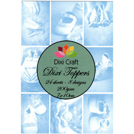 DIXI CRAFT Set 24Blätter 7x10 einseitig Scrapbooking Papier 200g Toppers ET0116