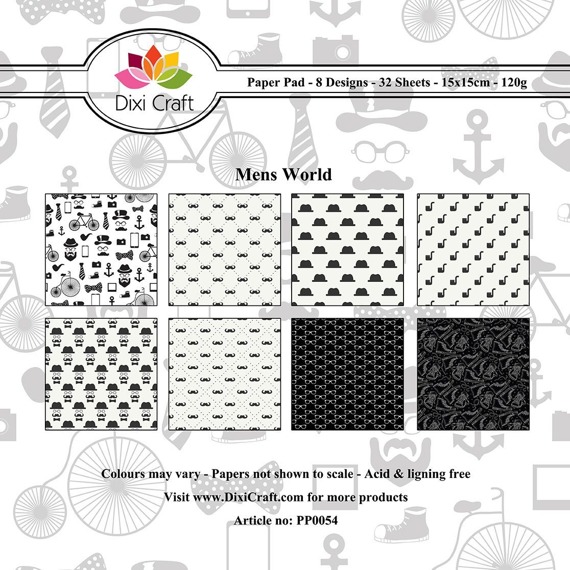 DIXI CRAFT Set 32Blätter 15x15cm einseitig Scrapbooking Papier 120g, Men's World