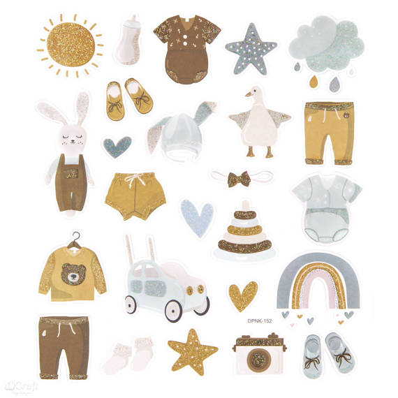 DPCraft AUFKLEBER Dekor Stickers Scrapbooking 25 Stk., Baby Boy