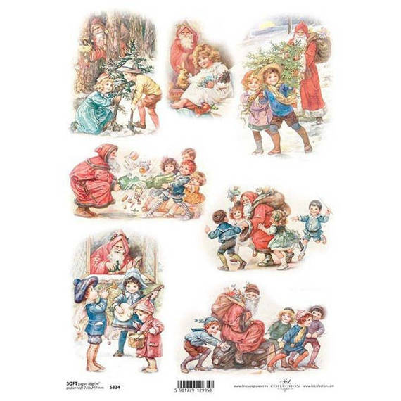 Decoupage-Papier A4 SOFT ITD-S0334, festlich