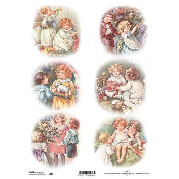 Decoupage Papier, Kinder, Weihnachten A4 SOFT ITD-S335