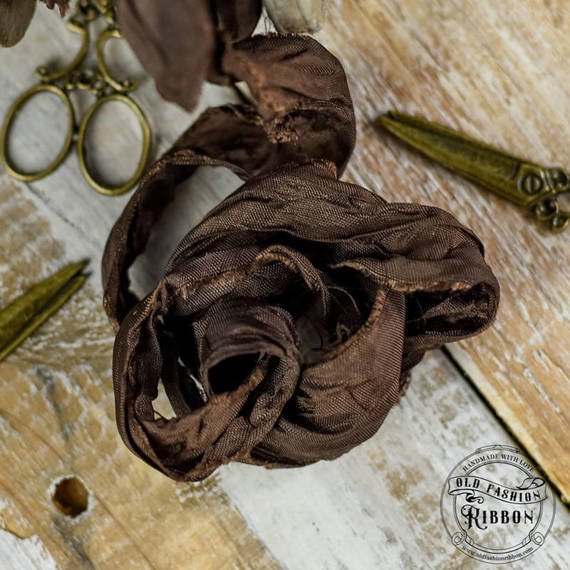 Dekorative VINTAGE Shabby Bänder - schokoladenfarbe