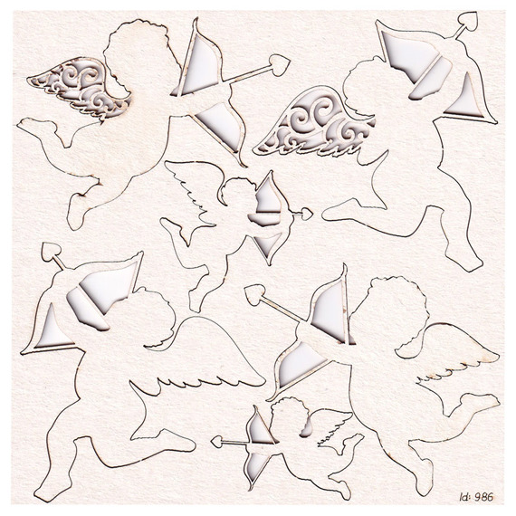 Dekorpappe Die Cut Chipboard - Amoretten - Scrapiniec