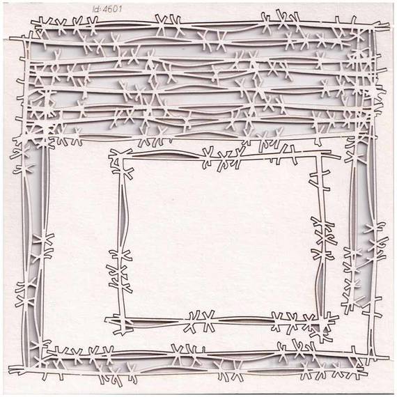 Dekorpappe Die Cut Chipboard - Kreuzstichrahmen - Stiche - Rahmen - Scrapiniec