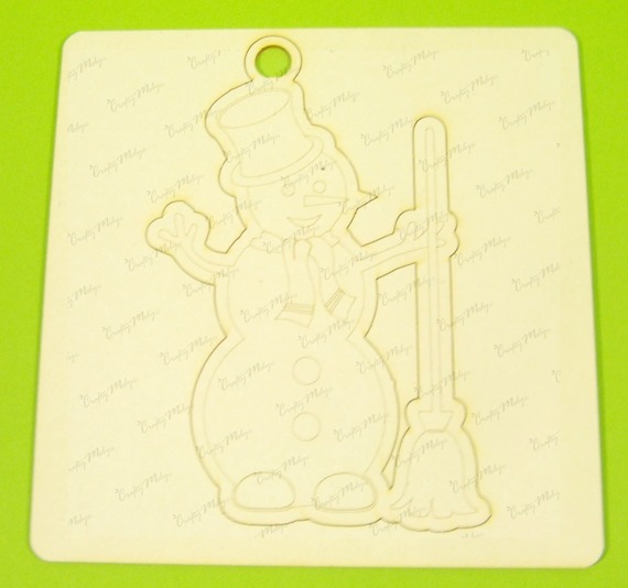 Dekorpappe Die Cut Chipboard - Schneemann-Anhänger - Click and Paint - CM