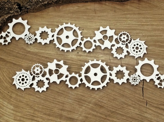 Dekorpappe Die Cut Chipboard - Steampunk - SC maroons