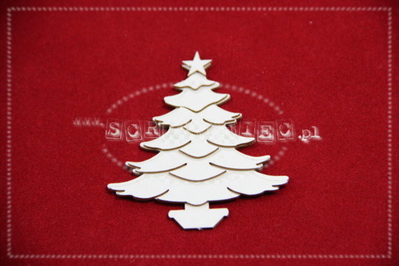 Dekorpappe Die Cut Chipboard Weihnachtsbaum im Schnee 3tlg. - SCRAPINIECrapiniec