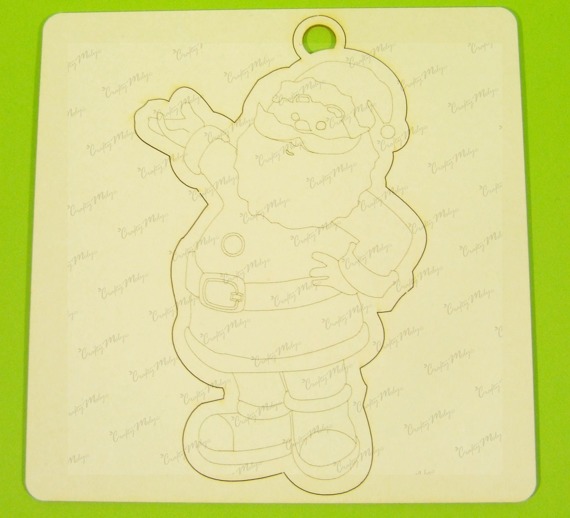 Dekorpappe Die Cut Chipboard - Weihnachtsmann-Anhänger - Klicken und Malen - CM