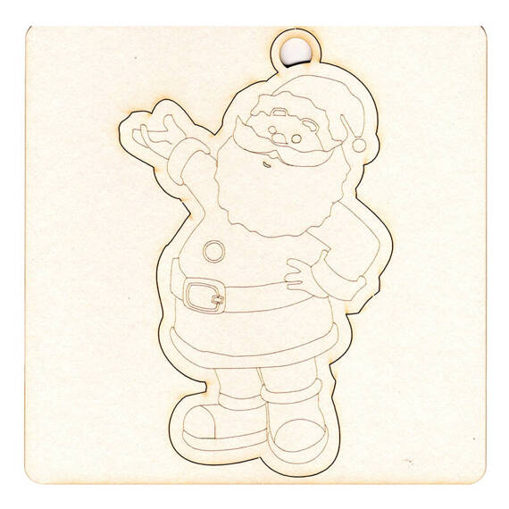 Dekorpappe Die Cut Chipboard - Weihnachtsmann-Anhänger - Klicken und Malen - CM