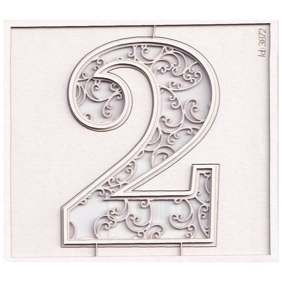 Dekorpappe Die Cut Chipboard monogramm 2 - Monograce -7cm - Scrapiniec