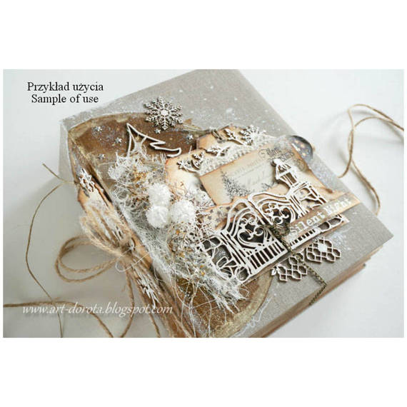 Dekorpappe Die Cut Chipboard old Fashioned Christmas Album Workshop-Set - Scrapiniec 