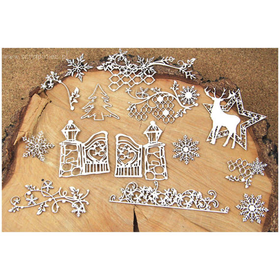 Dekorpappe Die Cut Chipboard old Fashioned Christmas Album Workshop-Set - Scrapiniec 