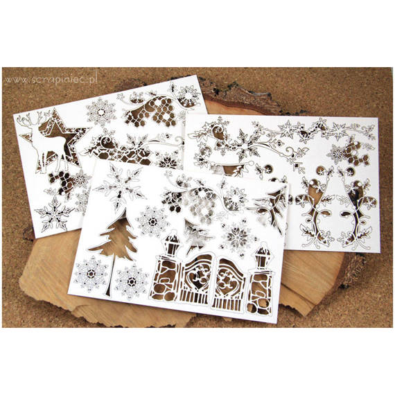 Dekorpappe Die Cut Chipboard old Fashioned Christmas Album Workshop-Set - Scrapiniec 