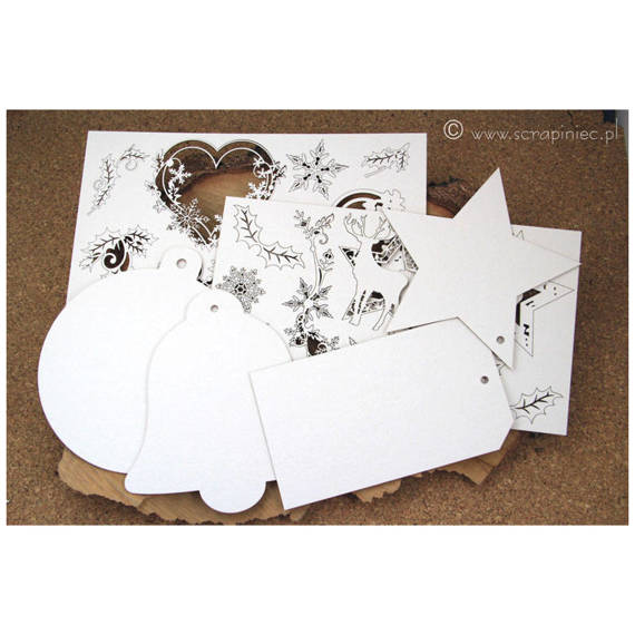 Dekorpappe Die Cut Chipboard old Fashioned Weihnachtskarte Workshop-Set - Scrapiniec 