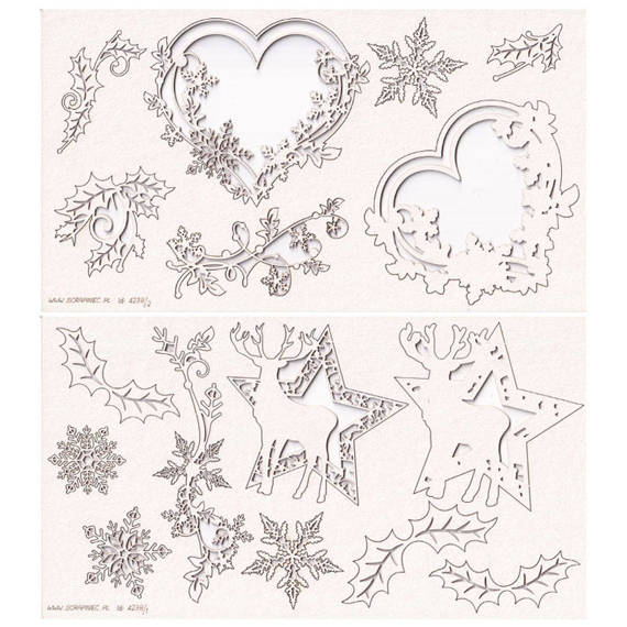 Dekorpappe Die Cut Chipboard old Fashioned Weihnachtskarte Workshop-Set - Scrapiniec 