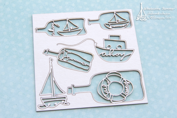 Dekorpappe Die Cut Chipboard schiffe - Whalecome Summer - SCRAPINIECrapiniec 3563