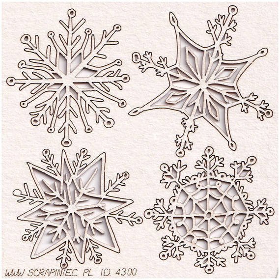 Dekorpappe Die Cut Chipboard schneeflocken - Mon Merry cheri - Schneeflocken - SCRAPINIECrapiniec