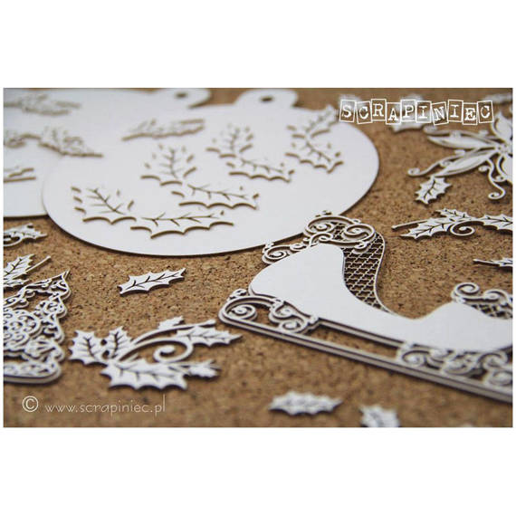 Dekorpappe Die Cut Chipboard weiße Kugeln Workshop-Set - Scrapiniec 