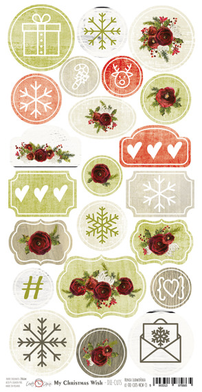 Die Cuts Stanzteile Scrapbooking Tagebuch Label 22Stk 250g, My Christmas Wish