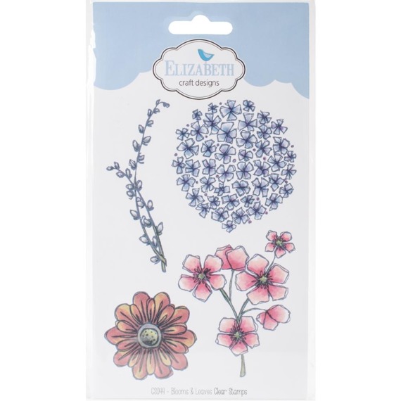 ELIZABETH CRAFTS Transparent Acryl Stempel Motivstempe - Blooms & Leaves  Blumen