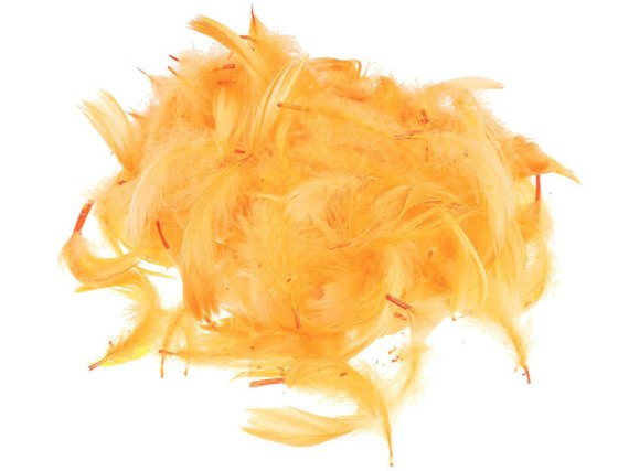 FEDERN Bastelfedern Dekofedern Feathers 10g/1-10cm, dunkelgelb