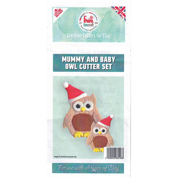 FMM Funcraft Cutters Stanzschalen - Mummy & Baby Owl Set Eulen