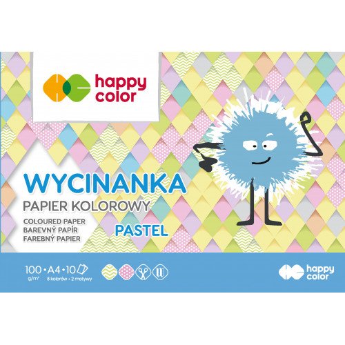 Farbiger Papierblock Ausschnitt Pastell A4 10ark 100g - Happy Color