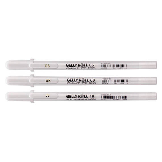 Gelly Roll Stifte - Real White - 3 Stück - weiß