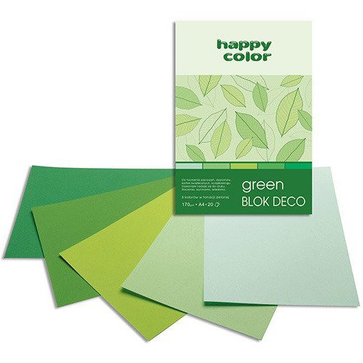 HAPPY COLOR Block A4 20 Blättern Bastelpapier Craft Papier Tonpapier 170g, grün