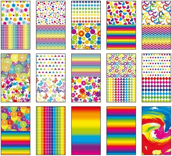 HAPPY COLOR Motivblock 15 Blatt Scrapbooking Papier 80g A4, Colors