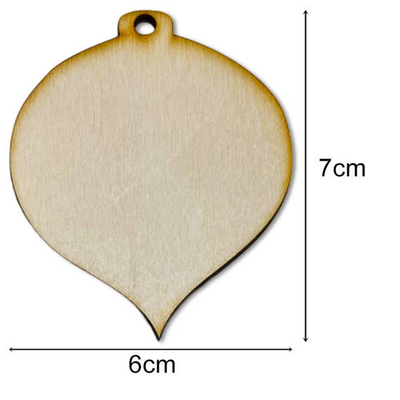 HOLZKUGEL Anhänger aus Holz, Ornament  Weihnachtskugel 6 cm - Weihnachtsstäbchen