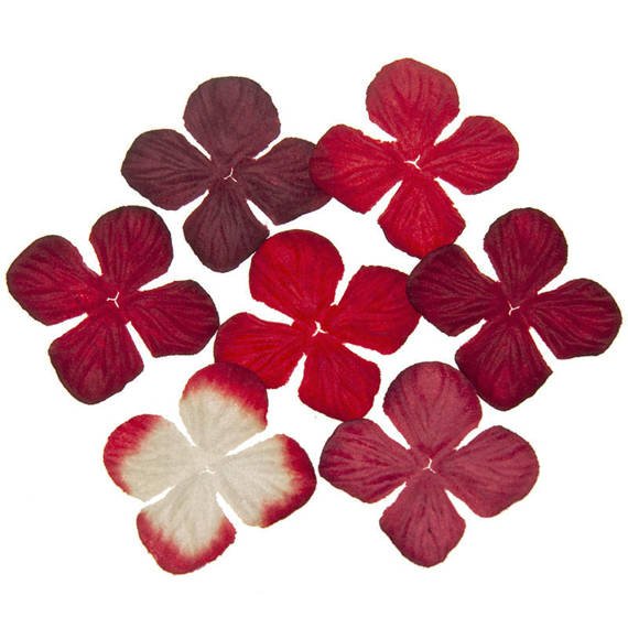 HORTENSIONEN Papierblumen, Maulbeere Rote Mix 50mm - 100 Stück