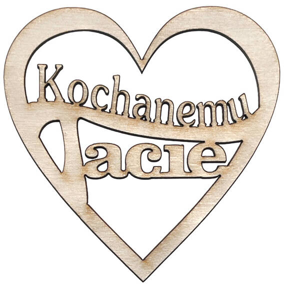 Holzherz Ornament Kochanemu Tacie Untertitel PL 10cm Dekor