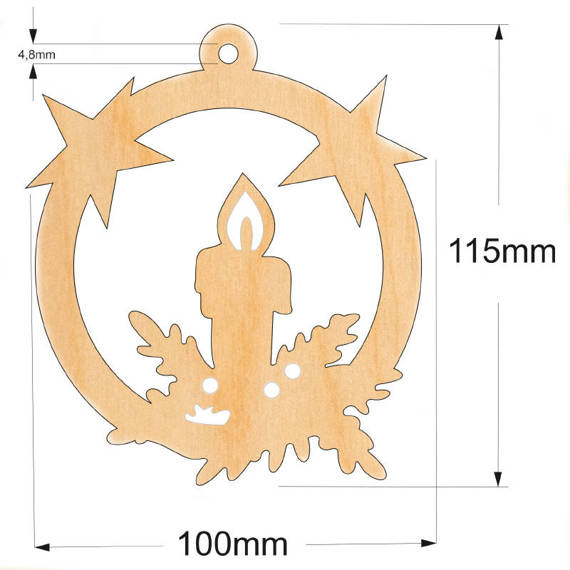 Holzkugel Anhänger Dekoration 10 cm - Kerzenhalter