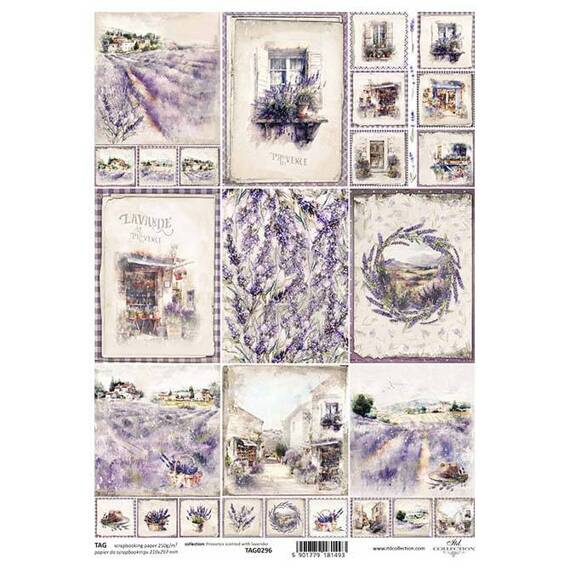 ITD Anhänger-Set, Tag-Set Etiketten-Set SCRAPBOOKING, Lavendel - TAG0296