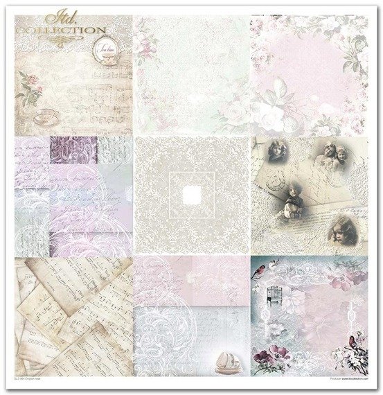 ITD COLELECTION Satz von 11St Scrapbooking-Papieren, 30x30 cm English Rose