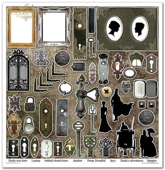 ITD COLELECTION Satz von 11St Scrapbooking-Papieren, 30x30 cm Gothic Stories